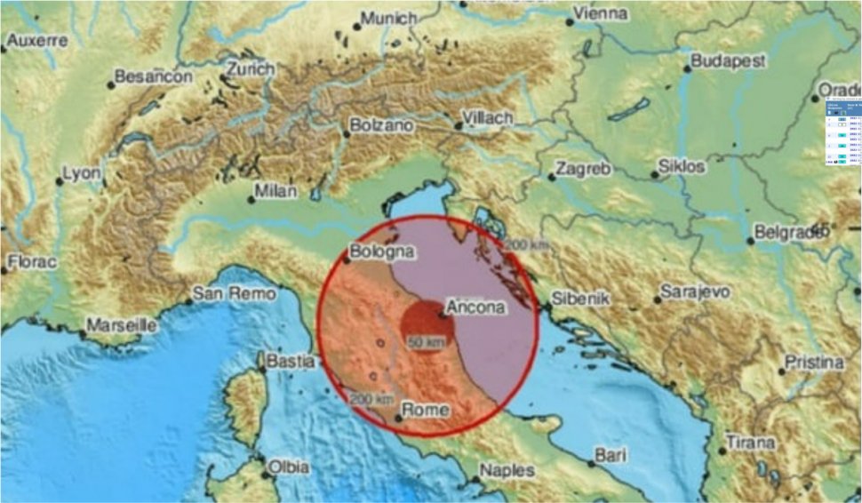 Cutremur cu magnitudine 5,7 în Italia, urmat de mai multe replici puternice