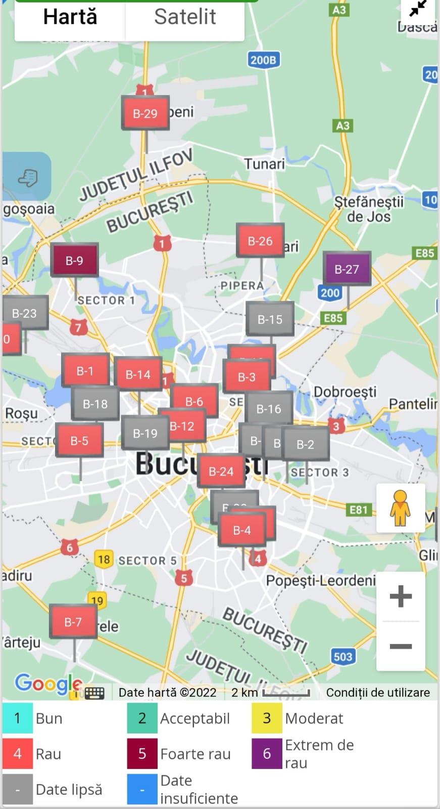 Aer toxic în București! Nivel foarte ridicat de poluare în tot orașul, cu particule în suspensie PM2,5  799477
