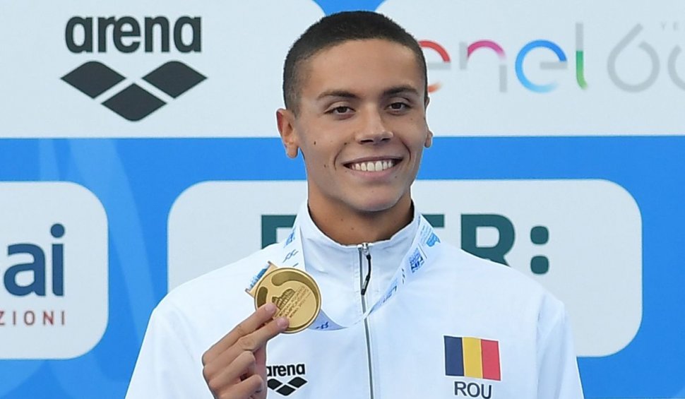 David Popovici a câștigat încă o medalie de aur pentru cel mai rapid înotător al lumii