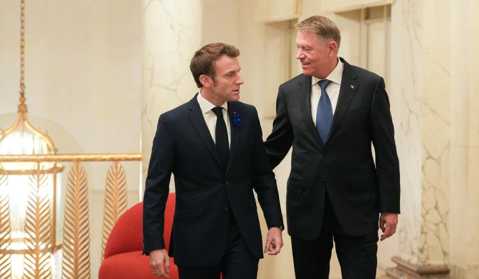 Klaus Iohannis s-a întânit cu Emmanuel Macron, la Palatul Élysée, în Franța. Au discutat despre aderarea României la Spațiul Schengen