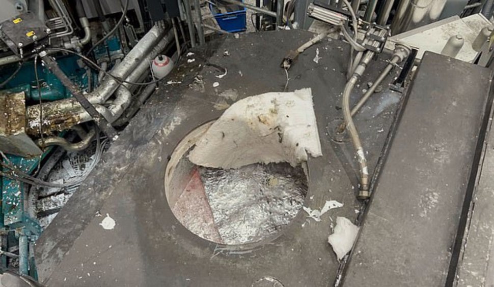 Un muncitor care a căzut în cuva cu aluminiu topit la 720C dintr-o fabrică a reușit, în mod miraculos, să se scoată singur de acolo