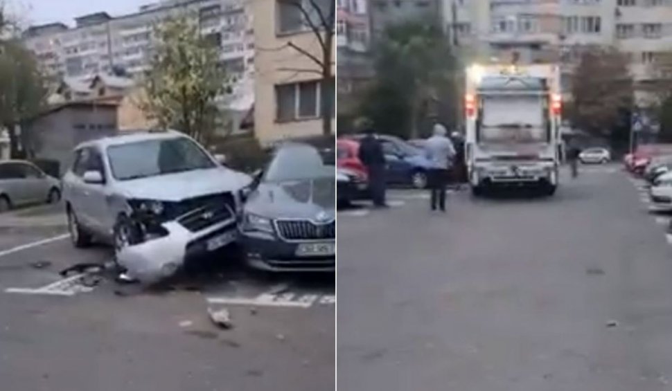 O femeie, angajată ca şofer pe maşina de gunoi, a distrus şapte maşini parcate, în Târgovişte