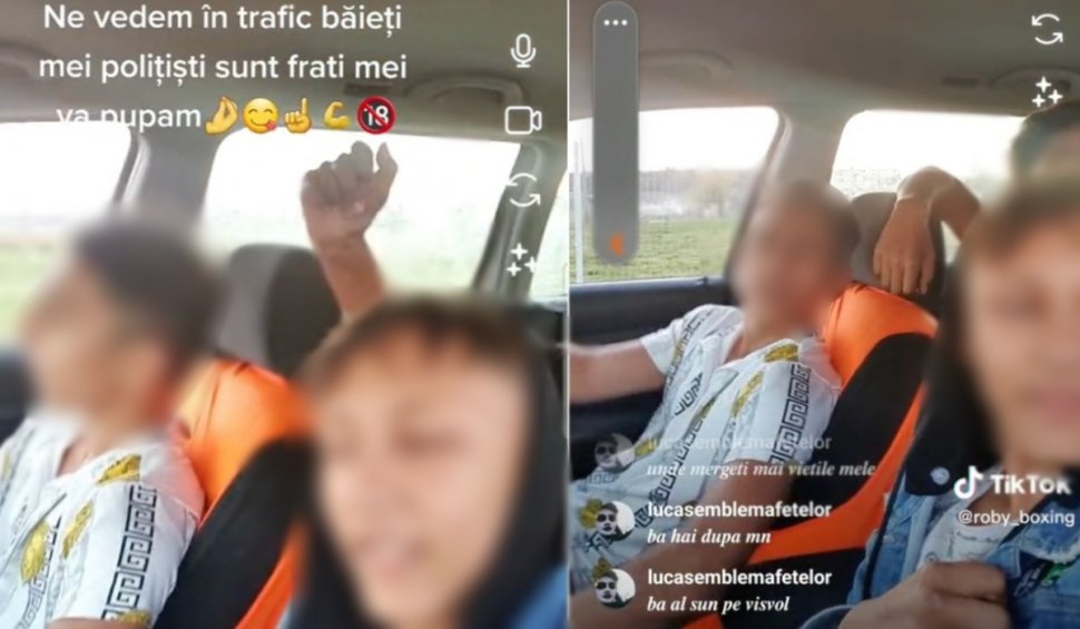 Copil de 14 ani, la volanul unei mașini, în județul Vâlcea | Prietenii săi l-au dat de gol și au transmis cursa live pe TikTok