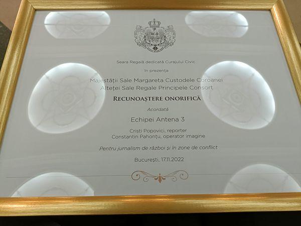 Cristi Popovici şi Constantin Pahonţu au fost premiaţi de Casa Regală a României 800741