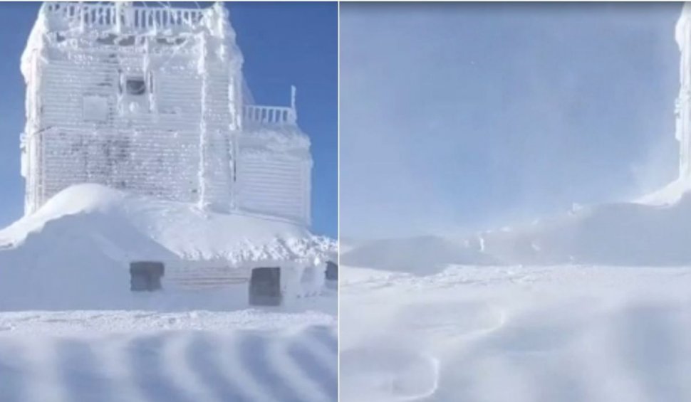 Imagini spectaculoase cu "dune" de zăpadă pe Vârful Omu | -11 grade temperatura resimţită