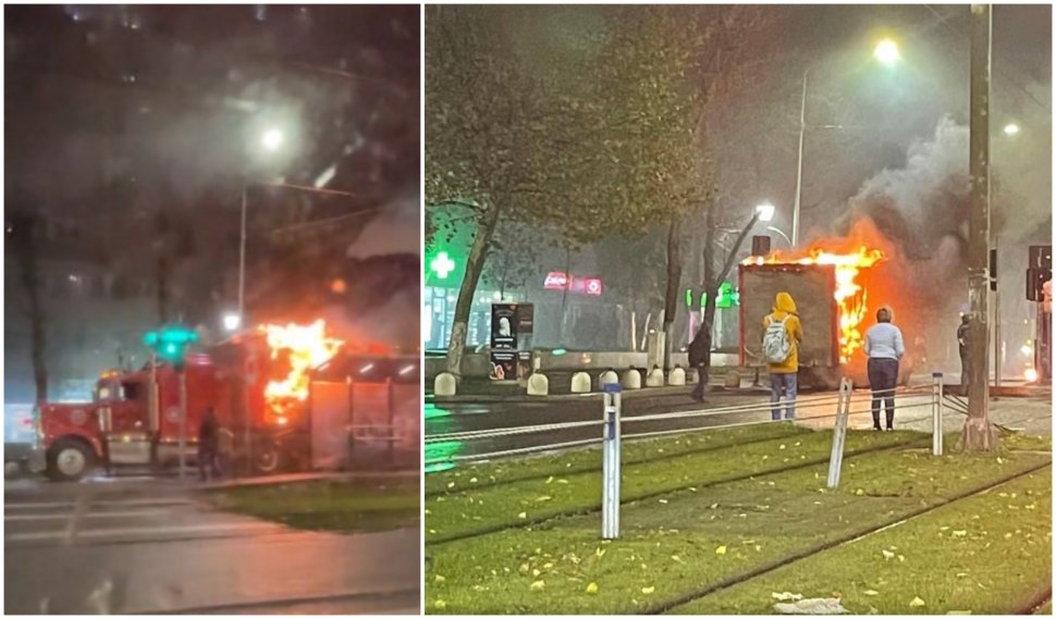 Camionul lui Moş Crăciun a fost distrus într-un incendiu pe Şoseaua Giurgiului din Bucureşti