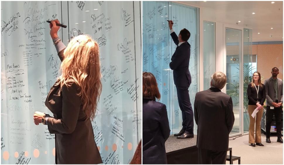 Nadia Comăneci și Mihai Covaliu au semnat pe peretele olimpicilor la Lausanne 803843