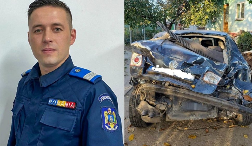 Un jandarm din Constanţa, erou pentru patru tineri blocaţi într-un autoturism accidentat