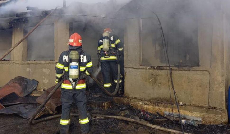 O femeie şi câinele ei au fost găsiţi carbonizaţi, după ce casa lor a fost cuprinsă de flăcări, în comuna Tomșani 805637