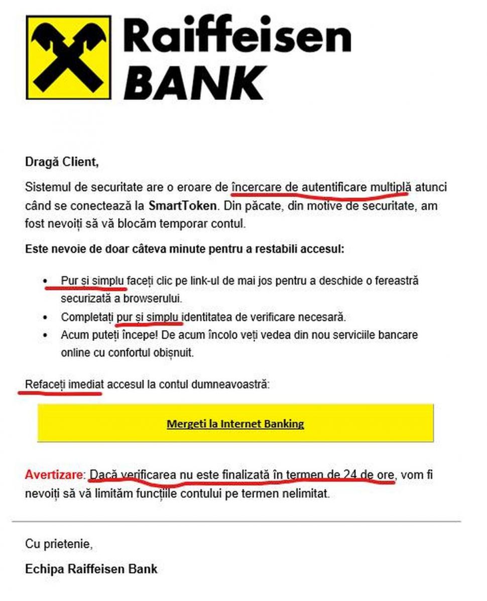 Tentativă de fraudă în numele Raiffeisen Bank, în perioada sărbătorilor. Ce mesaj au primit clienții băncii 806498
