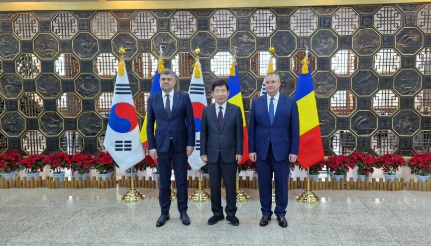 Nicolae Ciucă și Marcel Ciolacu, întâlnire cu președintele Adunării Naționale din Coreea de Sud 