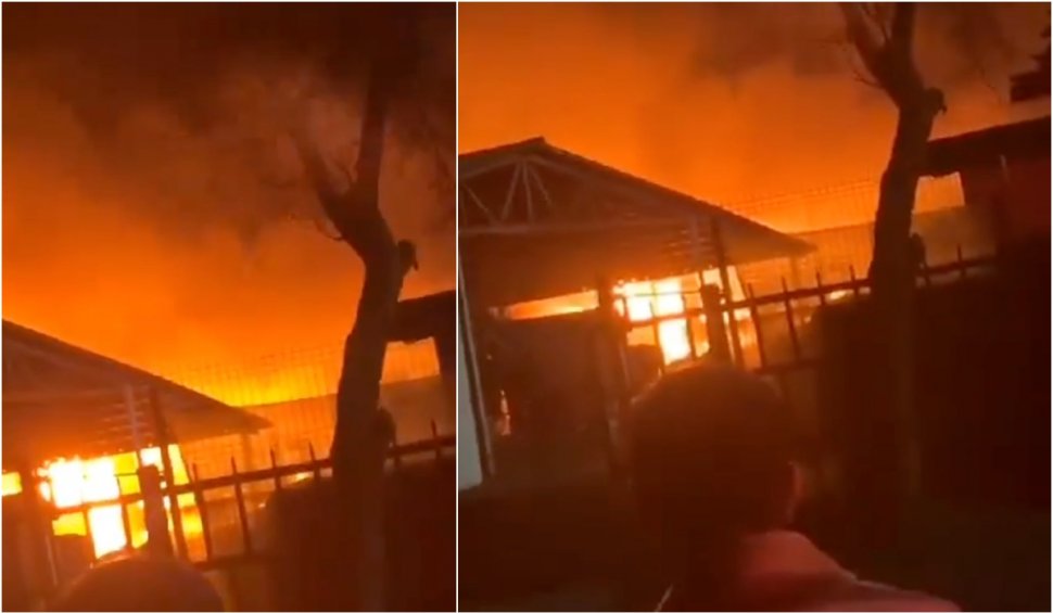 Incendiu în Gorj la o fabrică de brichete. A fost urmat de două explozii ale unor butelii de propan