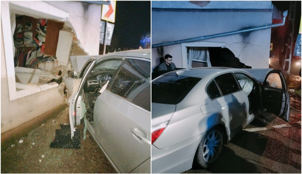 Un tânăr de 19 ani s-a înfipt cu BMW-ul într-o casă. Mașina a dărâmat zidul și a ajuns în dormitorul oamenilor