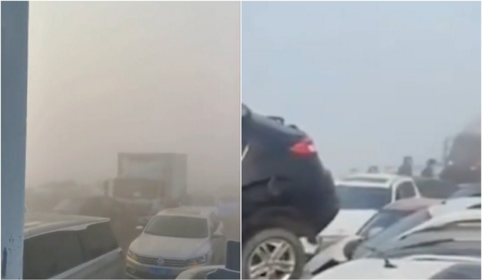 Carambol cu peste 100 de mașini în China, din cauza ceții. Un om a murit în accident