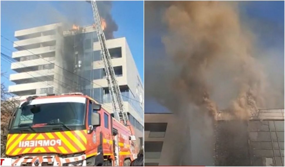 Incendiu la o sală de sport din Iaşi, aflată lângă un spital. 20 de persoane evacuate, o victimă transportată la spital