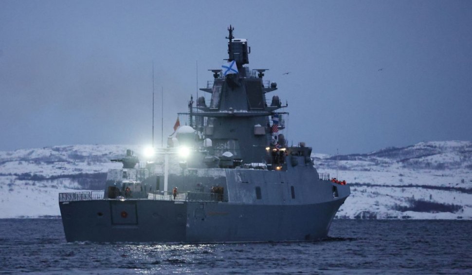 Fregata "Amiral Gorșkov", invocată de Rusia în amenințările nucleare, a fost fotografiată de NATO în marș lângă Norvegia