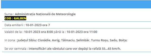 Atenţionare ANM | Cod galben de vânt puternic în şase judeţe din ţară 810061