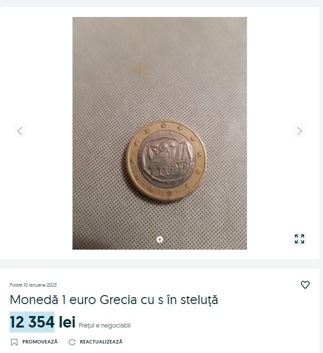 Aşa arată moneda de 1 euro care se vinde cu 12.300 de lei pe internet, în 2023 810445