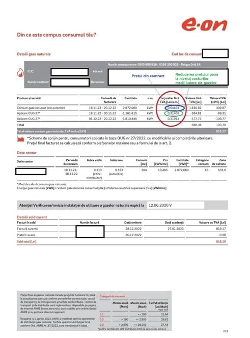 Factura la gaze pe luna decembrie 2022 l-a costat pe un român peste 30% din venitul familiei. Președintele AEI: "Nu a beneficiat de niciun ajutor" 810464