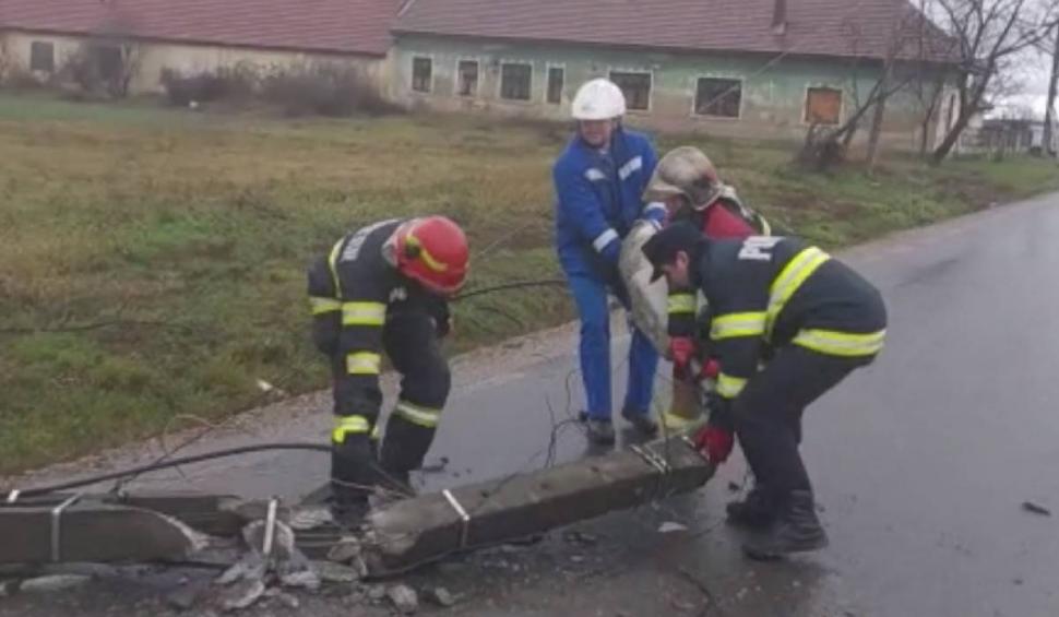 Copaci căzuți și stâlpi doborâți de vânt, în Bihor | Vremea face ravagii în nordul ţării 811730