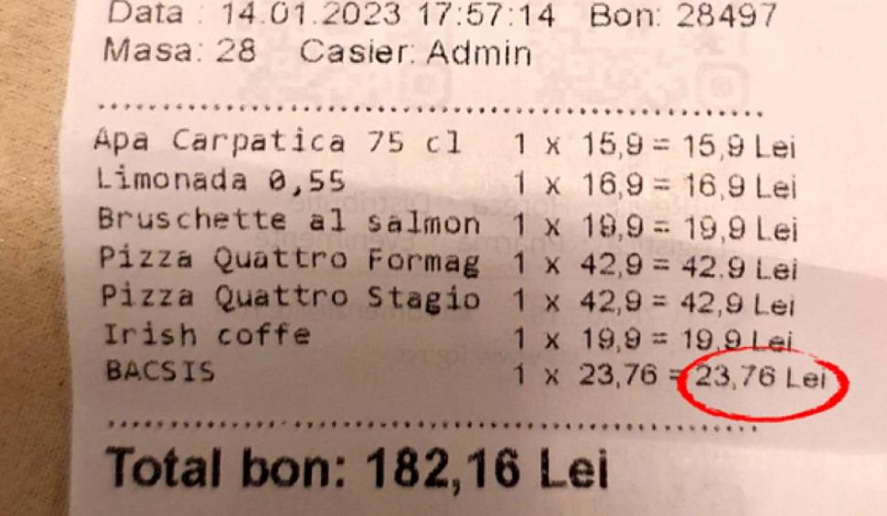 Un român fost obligat de ospătar să plătească bacşişul maxim la un restaurant din Bucureşti: "Am plătit, înjurând în gând" 811958