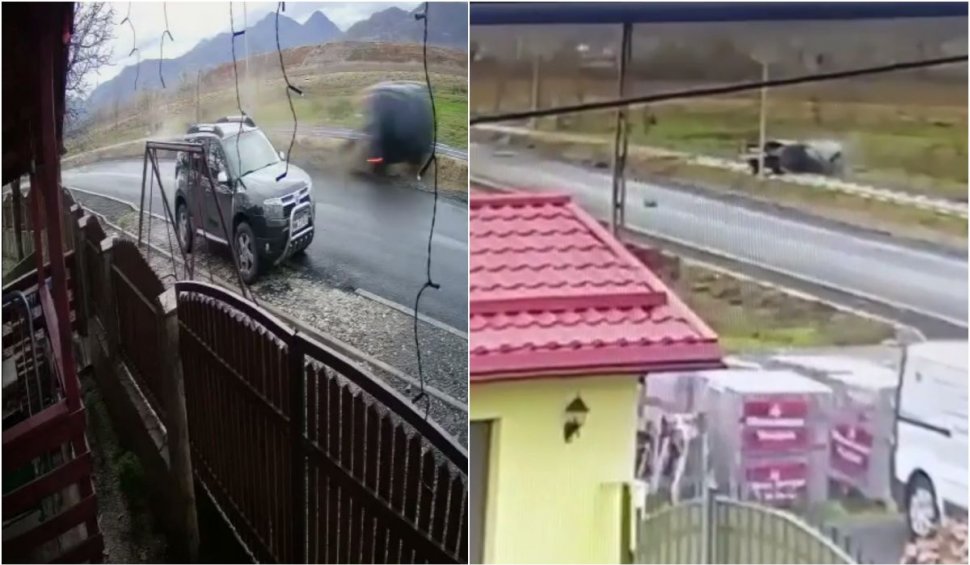 Accident spectaculos, surprins în Maramureș: O mașină s-a răsturnat de mai multe ori | Șoferul de 18 ani și pasagerul au scăpat ca prin minune
