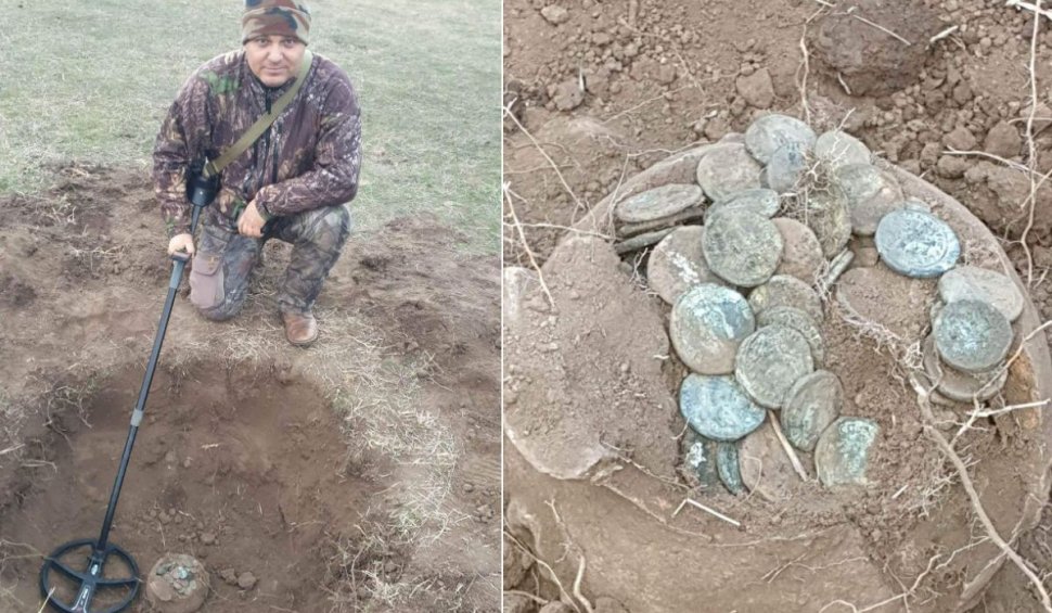 Un bărbat din Constanţa a găsit un vas plin cu monede romane îngropate de aproape 1800 de ani