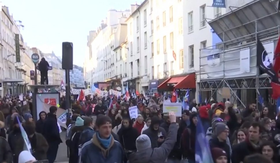 Nou protest masiv la Paris faţă de reforma sistemului de pensii