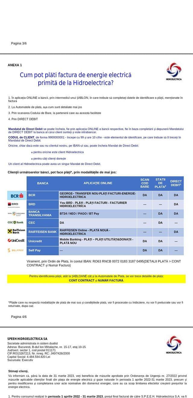Facturile Hidroelectrica, emise din nou după 9 luni. În cât timp le pot plăti românii 812411
