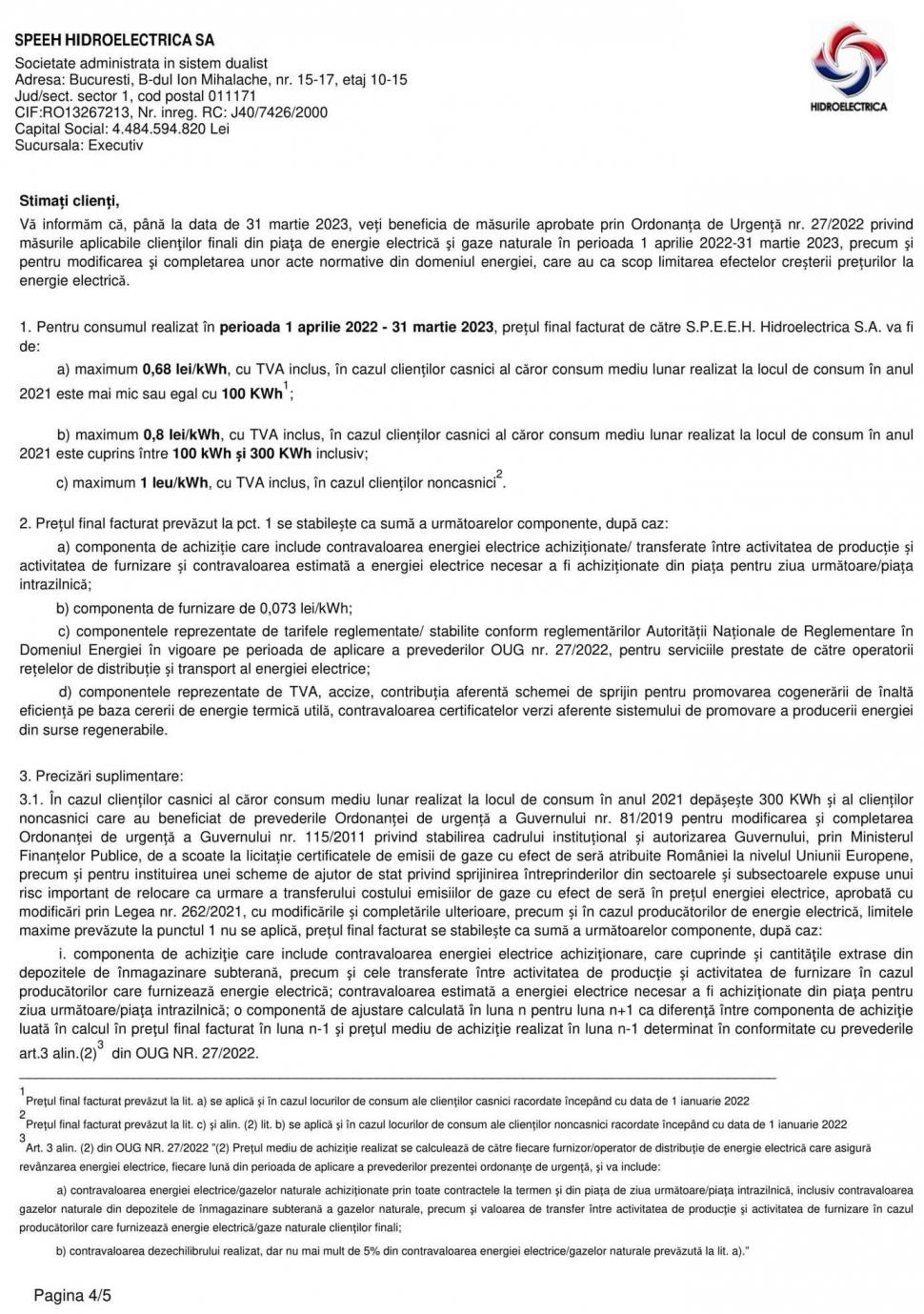 Facturile Hidroelectrica, emise din nou după 9 luni. În cât timp le pot plăti românii 812414