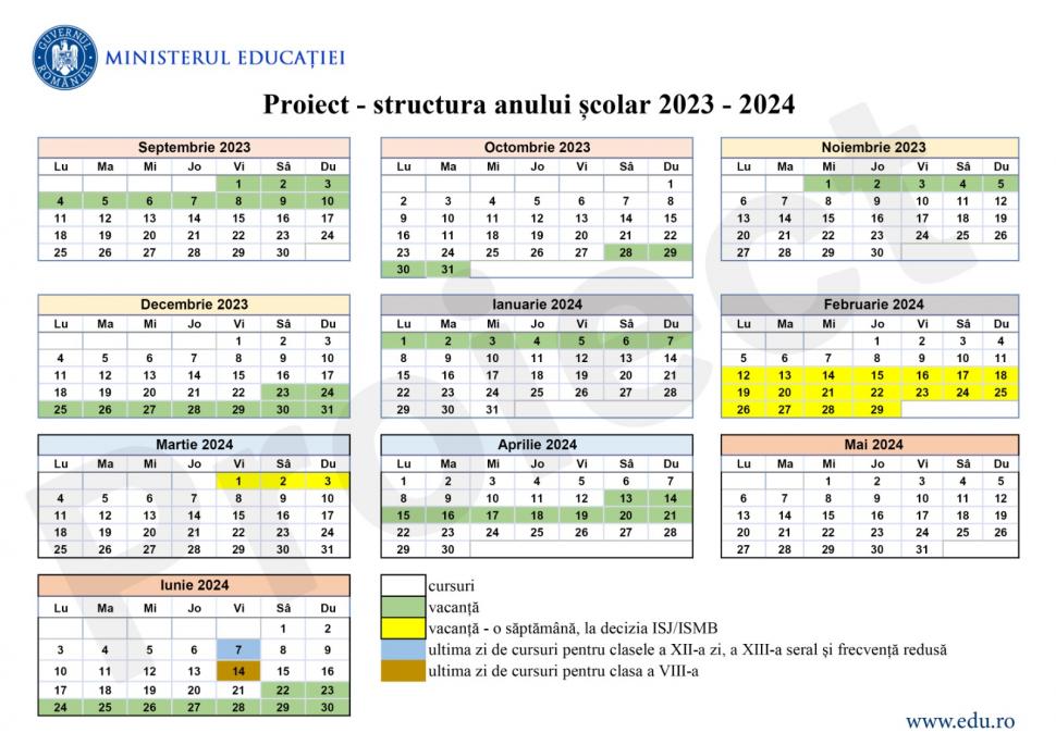 Structura anului școlar 2023-2024, lansată în dezbatere publică de Ministerul Educaţiei. Când încep cursurile şi ce vacanţe vor avea elevii 813557
