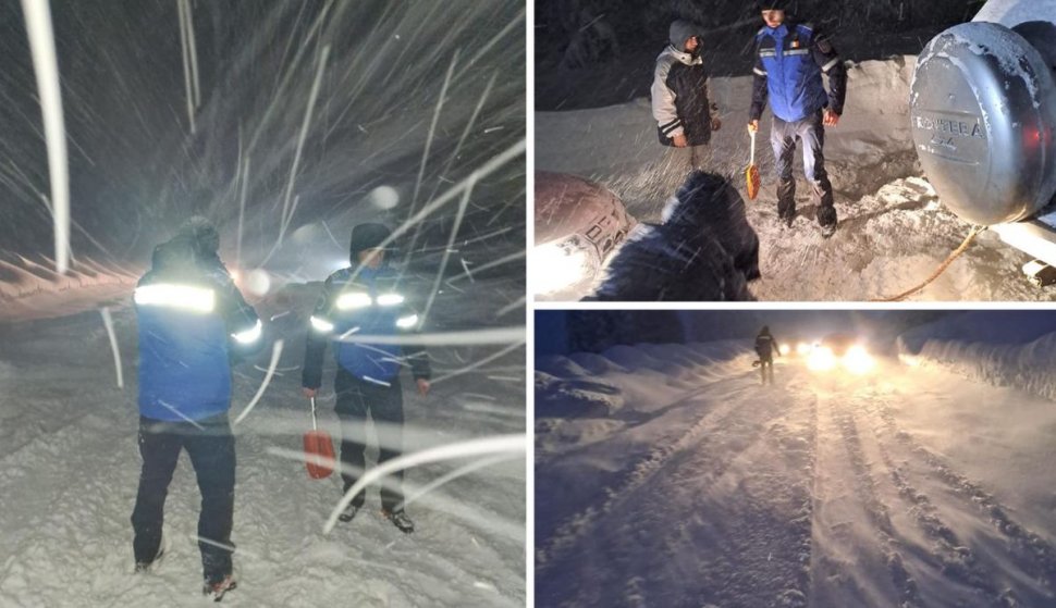 Intervenţie de urgenţă a jandarmilor montani. Au salvat 80 de oameni blocaţi în zăpadă