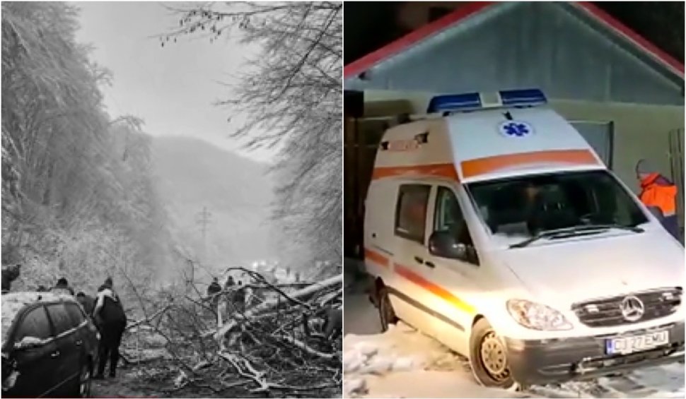 Vremea face prăpăd în țară | Drumuri închise, ambulanțe în șanț și mii de oameni rămași în beznă