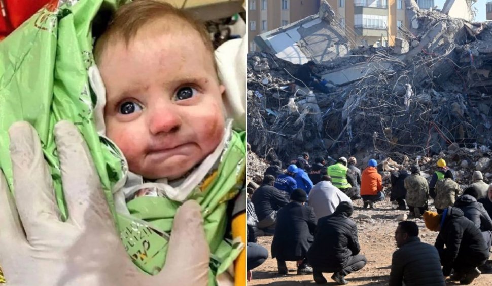 Bebeluş de două luni, scos în viaţă după 128 de ore petrecute sub o clădire prăbuşită la cutremur, în Turcia