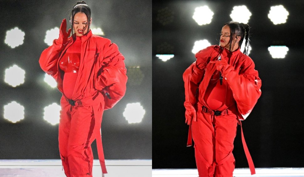 Moment viral cu Rihanna în pauza Super Bowl 2023. Artista a dezvăluit că este însărcinată cu al doilea copil