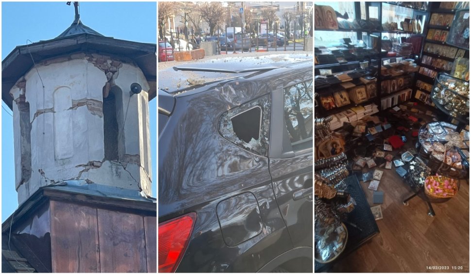 Turla mănăstirii stă să cadă la Tismana, în Gorj după cutremurul de 5,7