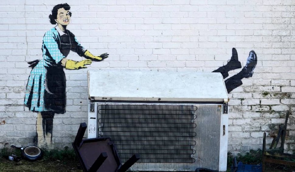 Mural de Banksy, distrus de muncitorii de la salubritate de Ziua Îndrăgostiţilor: "Vom contacta proprietarul"