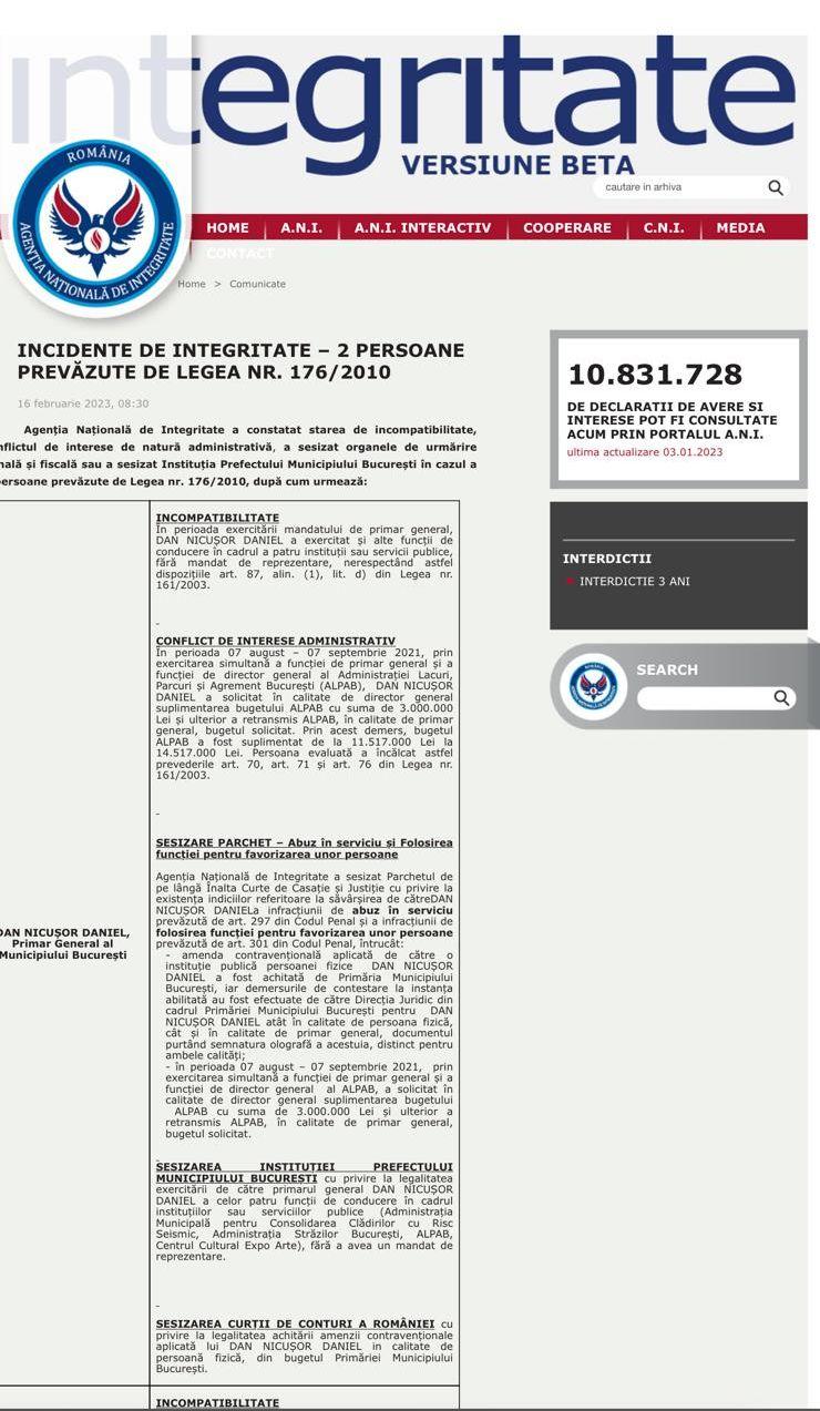 Primarul Capitalei, Nicușor Dan, în incompatibilitate. ANI a sesizat Parchetul și Curtea de Conturi 817473