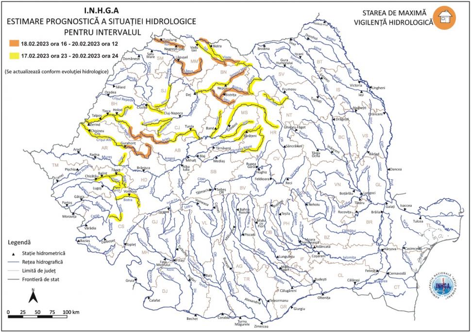 Avertizare hidrologică în România! Cod portocaliu și Cod galben de inundații și viituri pe zeci de râuri 817799