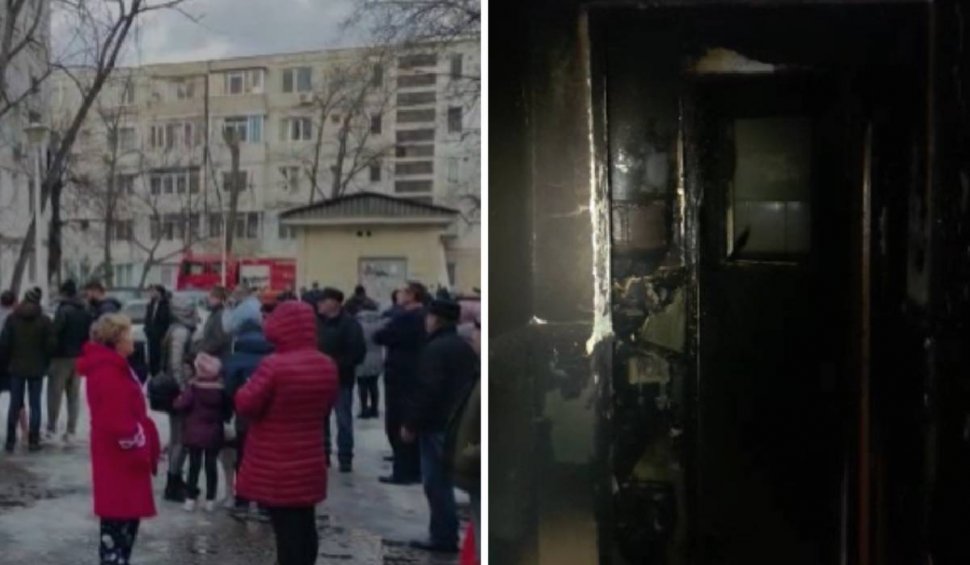 Panică într-un bloc din Galați: Zeci de oameni au fost evacuați după un incendiu