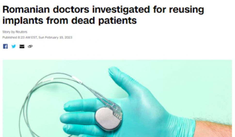 Scandalul dispozitivelor de la cadavre a ajuns în presa internaţională: "Un sistem medical umbrit de corupţie" 818185