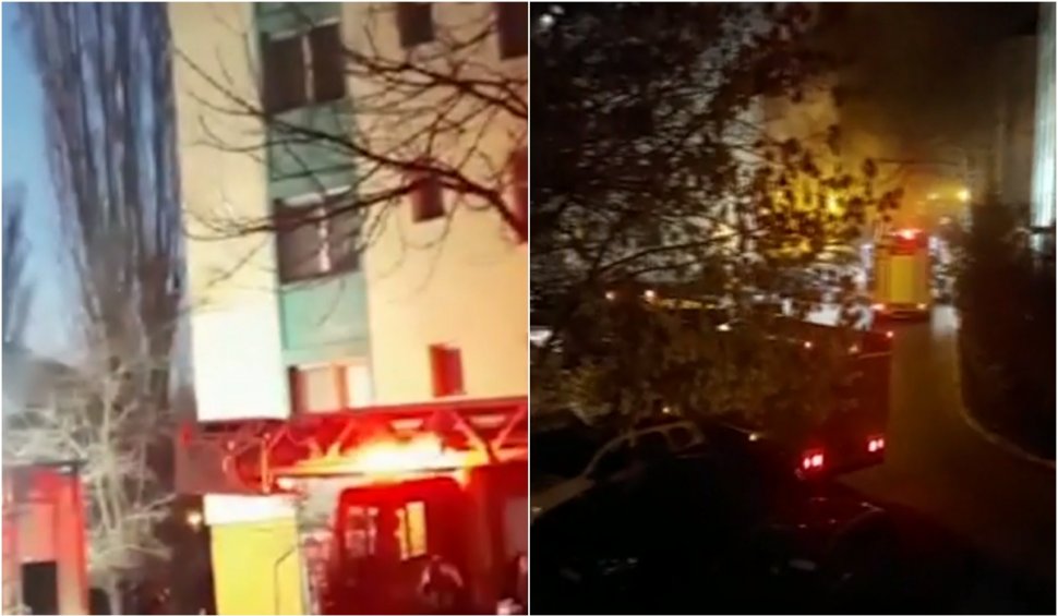 Incendiu la un bloc de nefamilişti din Craiova. 60 de persoane au fost evacuate
