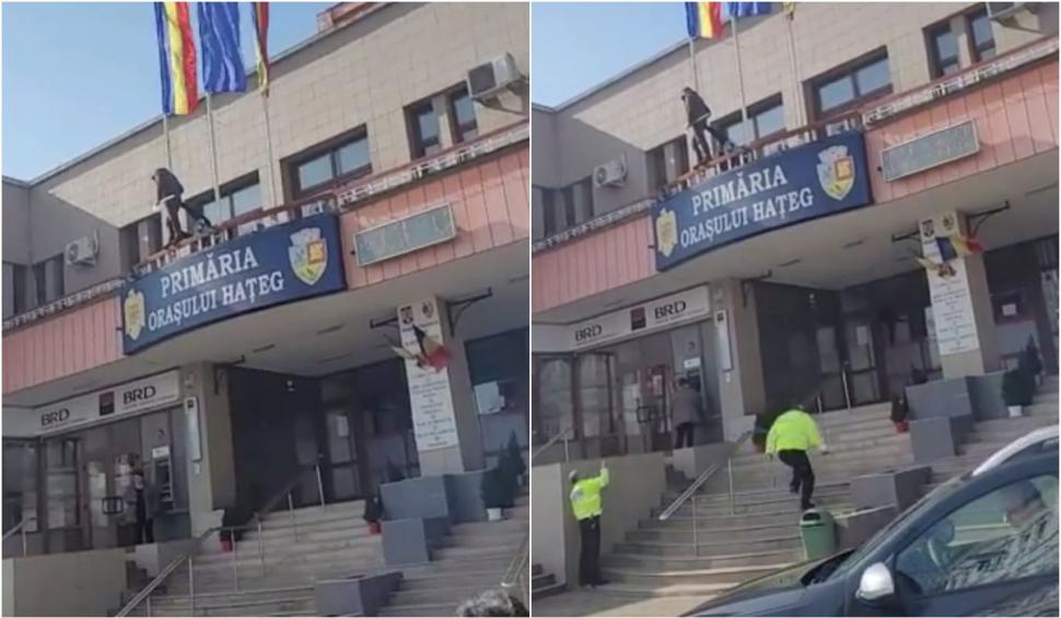 Un bărbat a intrat cu toporul în primăria din Haţeg pentru că nu a primit locuinţă socială 818990