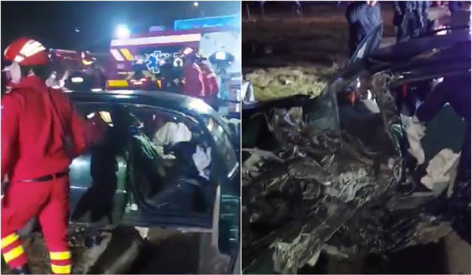 Accident teribil pe o șosea din Maramureș. Un șofer s-a izbit violent de un autobuz plin cu navetiști