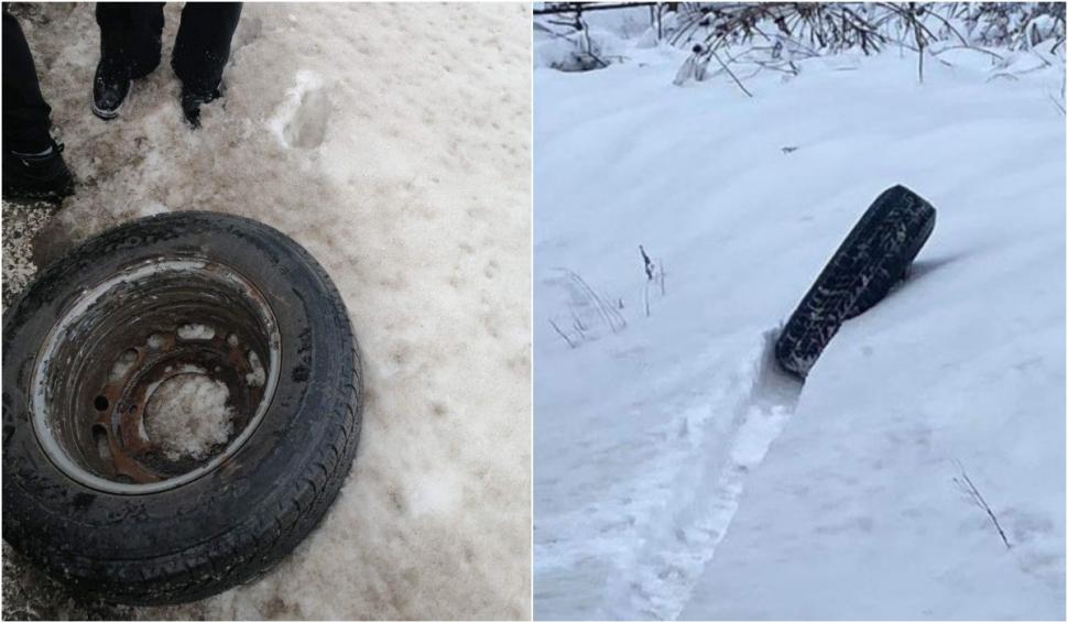 Un microbuz școlar a rămas fără roți, în mers, la Suceava | Transporta elevi la Câmpulung Moldovenesc