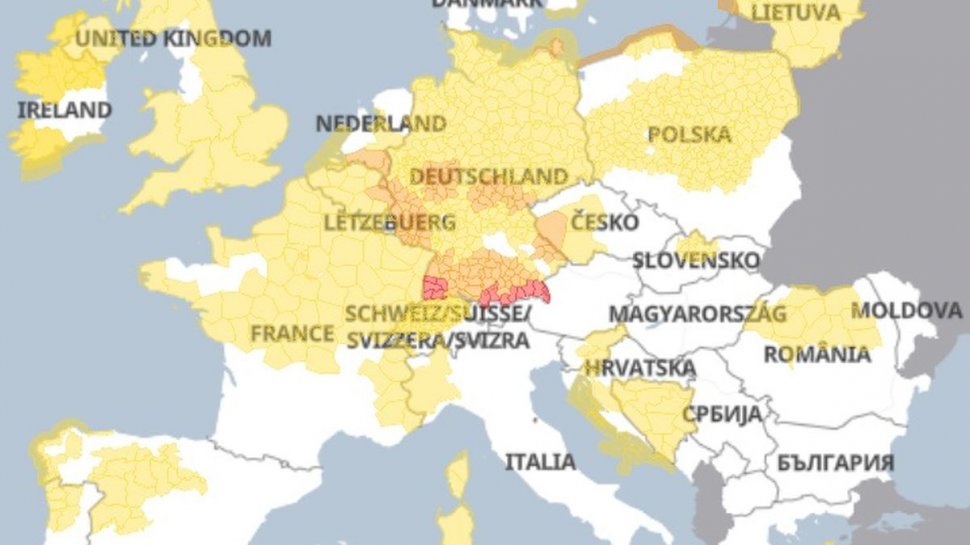Alertă meteo de ninsori și frig în Europa! Cod galben și pentru România
