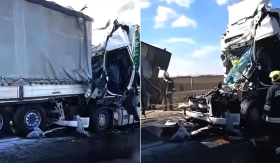 Un şofer de TIR a murit într-un cumplit accident cu două camioane româneşti, pe autostrada M4 din Ungaria