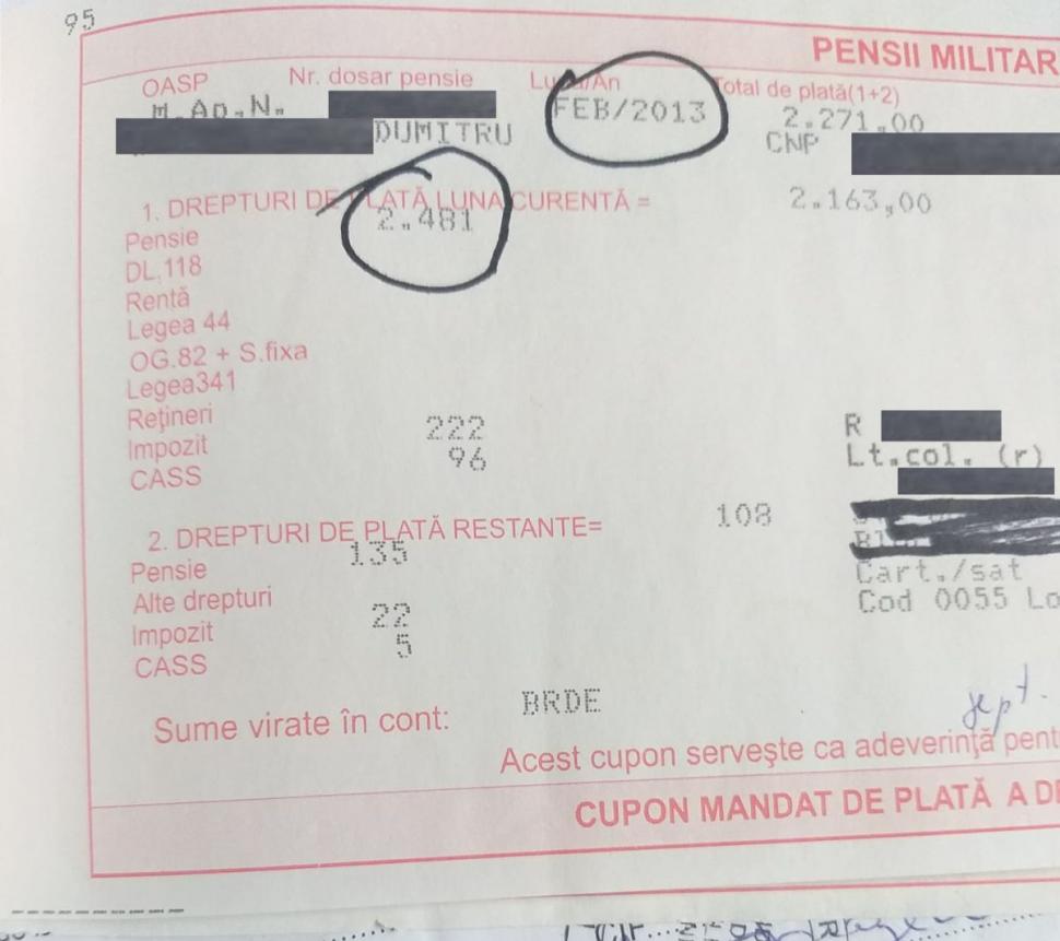 Talonul de pensie al unui colonel român: "Creșterea spectaculoasă a pensiei mele speciale în ultimii 10 ani" 823208