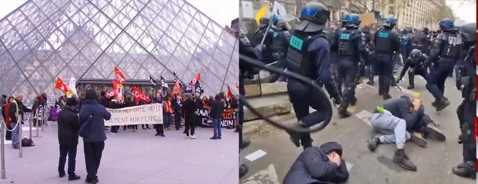 Echipa Antena 3 CNN, agresată la protestele din Paris | Huligani cu cagule i-au furat şi distrus microfonul reporterului Cristi Popovici 825362