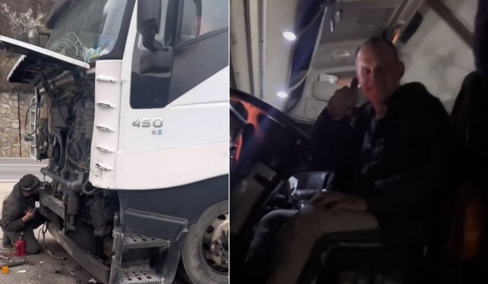 Un român a reparat camionul şoferului abandonat de patron, fără apă sau mâncare, timp de o lună pe Valea Oltului